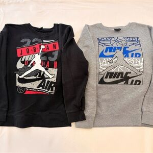 Jordan Boys Crewneck Sweatshirt set- Black and Gray with Blue or Red Accents